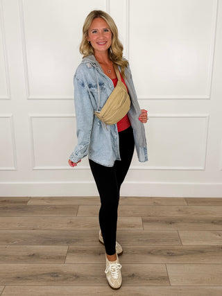 Risen Jade Distressed Cotton Long Sleeve Acid Wash Denim Hoodie Jacket