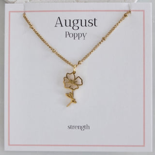 Floral Beauties Gold Birth Flower Necklace - 12 options!
