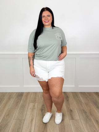 Full of Charm Cotton Short Sleeve Green Avery Mae Graphic Tee Shirt