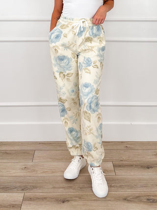 What's Your Story High-Rise Cotton Blend Cream Avery Mae Joggers