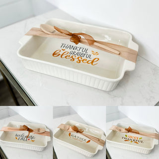 Fall Sentiment 2QT Ceramic Baking Dish - 4 options!