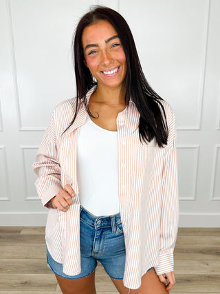 Sending a Message Lightweight Long Sleeve Ivory Avery Mae Button Up Top