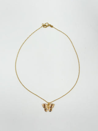 Butterfly Wings Unfolded Gold Necklace