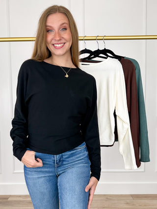 Adjust the Drama Knit Long Sleeve Avery Mae Top - Multiple Colors