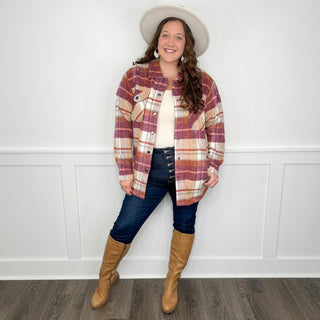 Watching the Sunrise Long Sleeve Plaid Avery Mae Jacket - 3 colors!