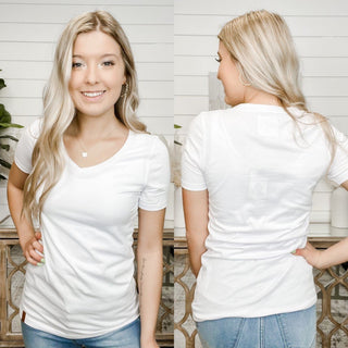 Essentially Me Ampersand Avenue Short Sleeve White Top