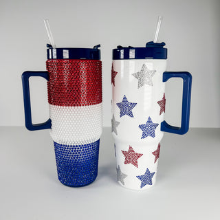 Red White & Sparkle 30 oz Tumbler - 2 options!