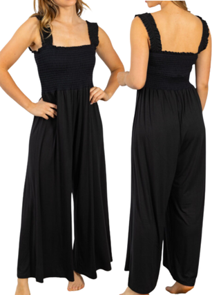 White Birch Warming Up Rayon Blend Black Jumpsuit