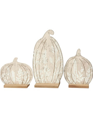 Pretty Pumpkins Reversible Wood Shelf Sitter Set