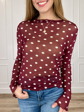 Make No Mistake Sheer Mesh Long Sleeve Avery Mae Top - Multiple Colors
