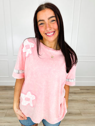 The Sweetest Escape Cotton Short Sleeve Pink Avery Mae Top