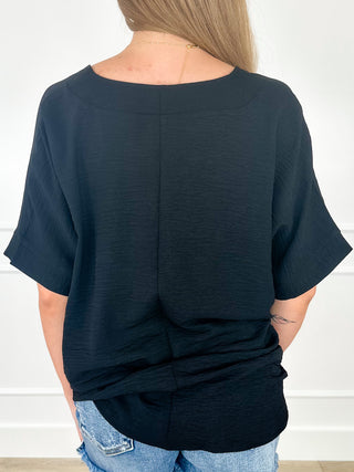 DOORBUSTER!! Zenana Outside Looking in Lightweight Short Sleeve Top - Multiple Colors