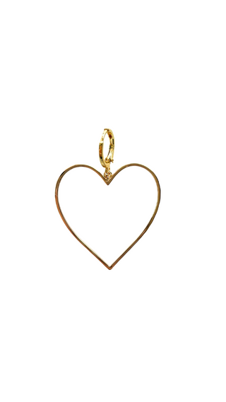 Gold open-heart charm with hanging loop clip