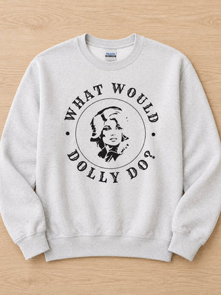 WWDD Cotton Blend Long Sleeve Grey Avery Mae Graphic Crewneck Sweatshirt (Gildan)