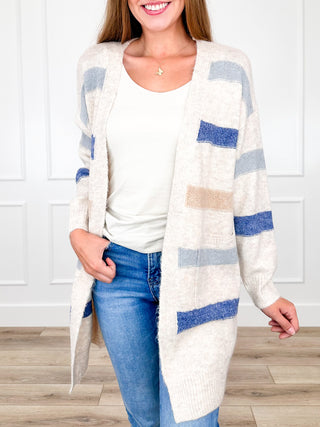 Just Being Neighborly Knit Long Sleeve Oatmeal Avery Mae Cardigan