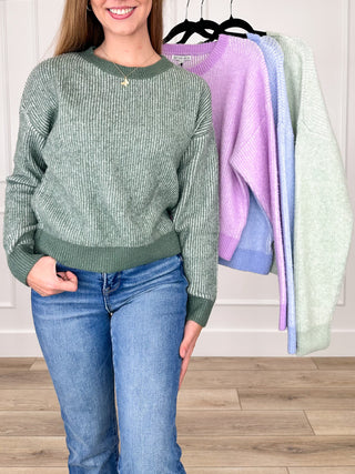 Michelle Mae Dreaming Big Knit Long Sleeve Sweater Top - Multiple Colors