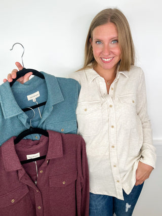 In My Glory Days Long Sleeve Avery Mae Shacket - 3 colors!