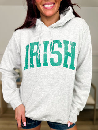 Boldly Irish Cotton Blend Long Sleeve Grey Avery Mae Hoodie Sweatshirt