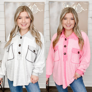 No Where to Be Cotton Blend Long Sleeve Avery Mae Pullover Sweatshirt - 2 colors!