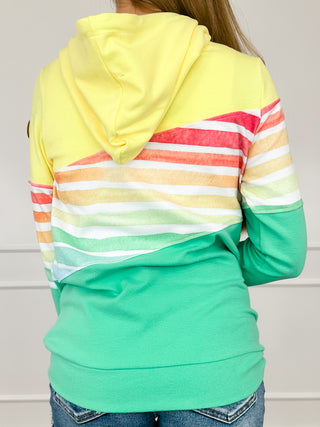 Vibing With You Cotton Blend Long Sleeve Multi Avery Mae Full Zip Hoodie Sweatshirt