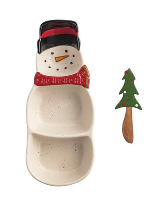 Snow Cute Stoneware Tidbit Dish