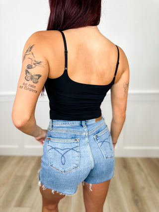 A Subtle Statement Black Avery Mae Padded Cropped Tank Top