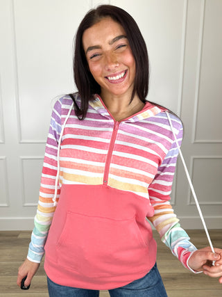 Always Bright Long Sleeve Avery Mae Half Zip Hoodie Sweatshirt