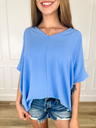 DOORBUSTER!! Zenana Outside Looking in Lightweight Short Sleeve Top - Multiple Colors