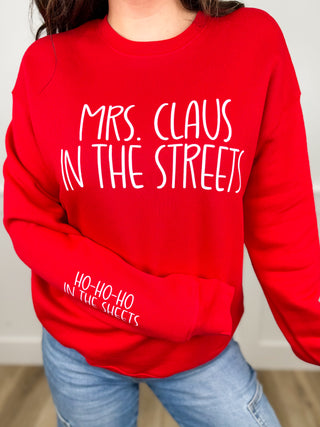 Mrs. Claus Knit Long Sleeve Red Avery Mae Graphic Top - 2 options!