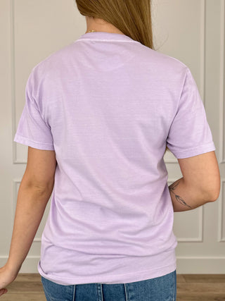 All Hail the Queen Cotton Short Sleeve Purple Avery Mae Graphic Tee Shirt (Comfort Colors)