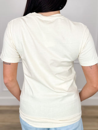 Cream short-sleeve T-shirt, plain back view