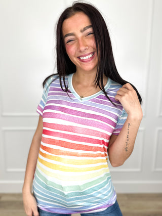 Always Bright Rayon Blend Short Sleeve Avery Mae Top