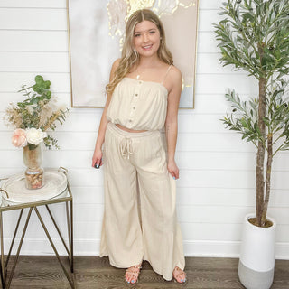 Dancing on the Beach Rayon Sand Avery Mae Wide Leg Bottom Set