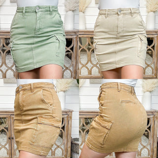 Lexi High Rise Risen Cargo Skirt - 3 colors!