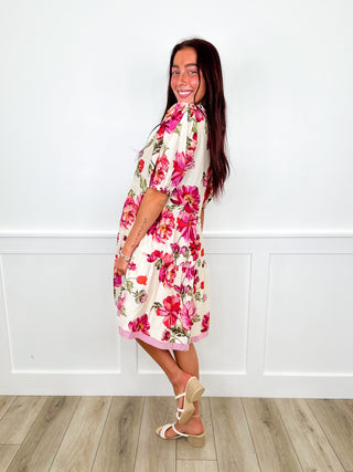Wildflower Waltz Lightweight Short Sleeve Floral Avery Mae Dress