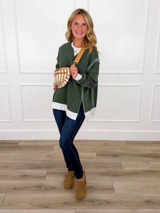 Zenana Stop & Start Confessing Cotton Blend Long Sleeve Weekender Top - Multiple Colors