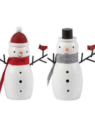 Blemished Snowman Friends Wood Shelf Decor - 2 piece set!