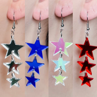 Mirrored Stars Drop Earrings - 3 colors!