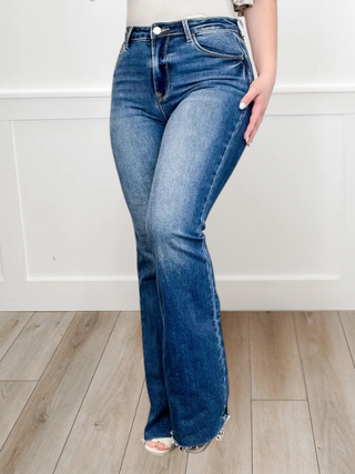 Risen Kaylani High-Rise Bootcut Blue Jeans