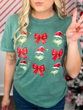 Um, Because I'm the Mean One Cotton Short Sleeve Green Avery Mae Graphic Tee Shirt