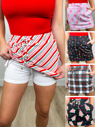 Christmas Cheer High Rise Avery Mae Skort - 5 options!