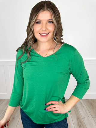Dear Scarlett All the Feelings Wrinkle-Free 3/4 Sleeve Top - 8 colors!