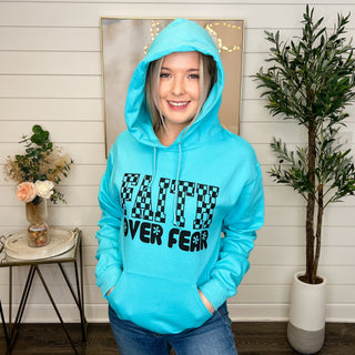 Bring Faith Over Fear Cotton Blend Long Sleeve Avery Mae Hooded Sweatshirt - 4 colors!