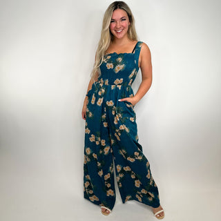 Climb So High Rayon Blend Teal Avery Mae Jumpsuit