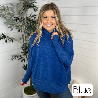 Zenana Here in Time Heathered Knit Dolman Sleeve Turtleneck Top - 8 colors!