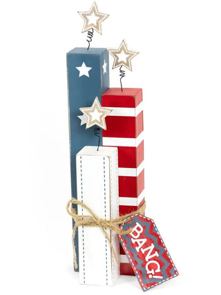 Red, White, & Boom Wood Decor