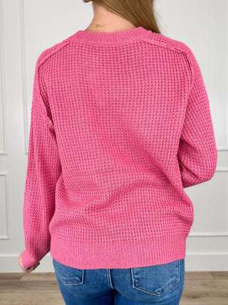 What Else is There Knit Long Sleeve Pink Avery Mae Sweater Top