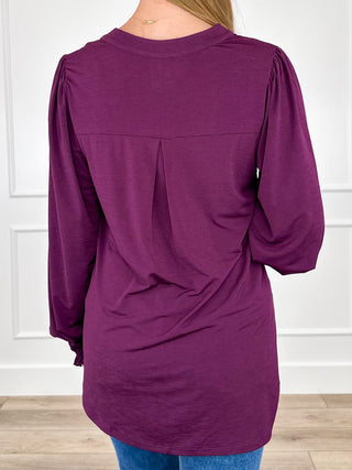 Dear Scarlett Choose to Stay Wrinkle-Free Long Sleeve Gabby Top - Multiple Colors