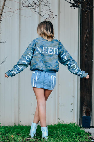 PRE-ORDERSB All You Need Is Love Camo Sweatshirt