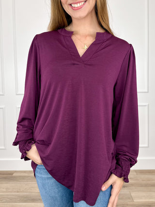 Dear Scarlett Choose to Stay Wrinkle-Free Long Sleeve Gabby Top - Multiple Colors